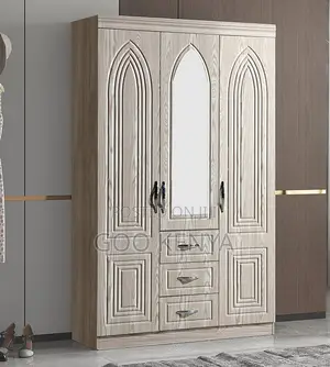 Home Wardrobe; 3-Door MDF Wardrobe With Modern Design and Storage