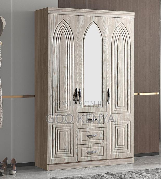 Home Wardrobe; 3-Door MDF Wardrobe With Modern Design and Storage