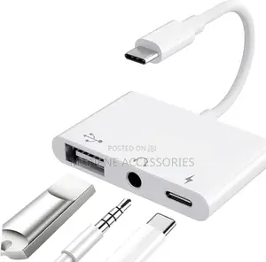 3-in-1 Usb C to Usb-a Otg Splitter With 3.5mm Audio Jack and Pd Fast