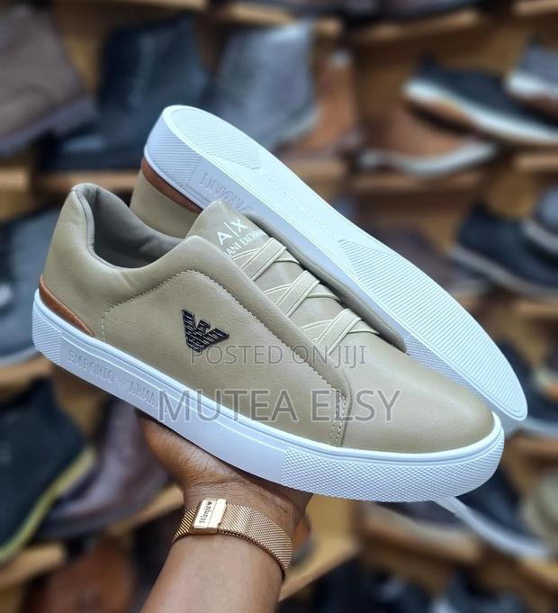 White,Beige Brawn Emporio Armani Men Sneakers - thumbnail 2