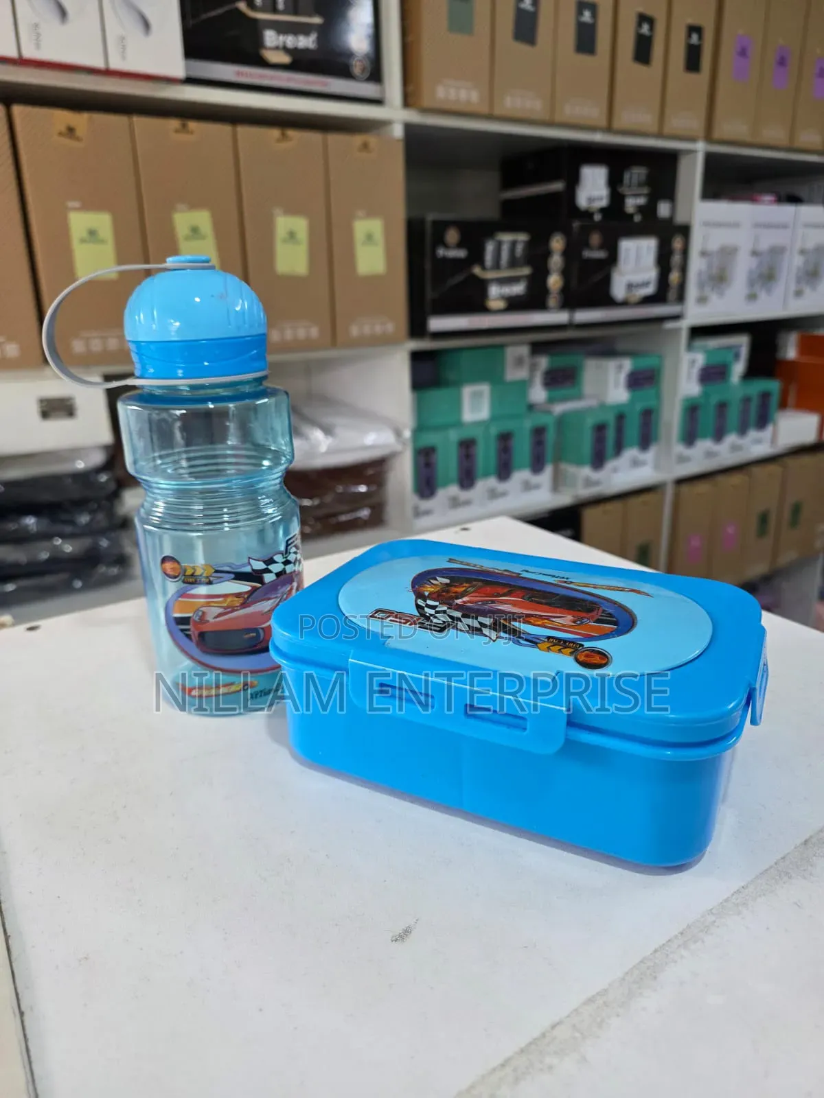 2pcs Cartoon Themed Kids Lunch Box With Water Bottle