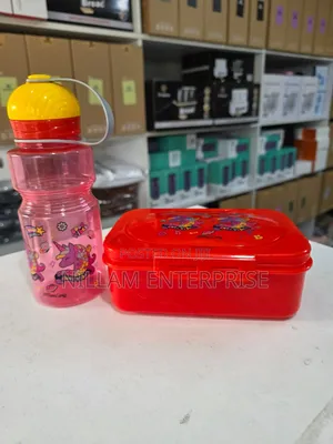2pcs Cartoon Themed Kids Lunch Box With Water Bottle
