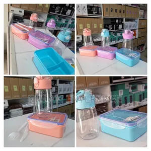 2pcs Kids Lunch Box With Water Bottle