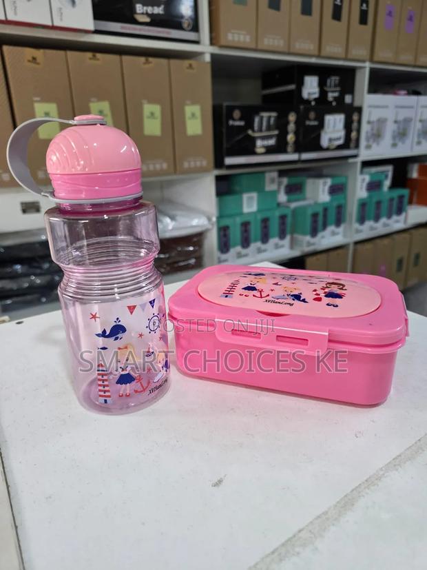 🍇 2pcs Cartoon Themed Kids Lunch  Box With Water - thumbnail 2