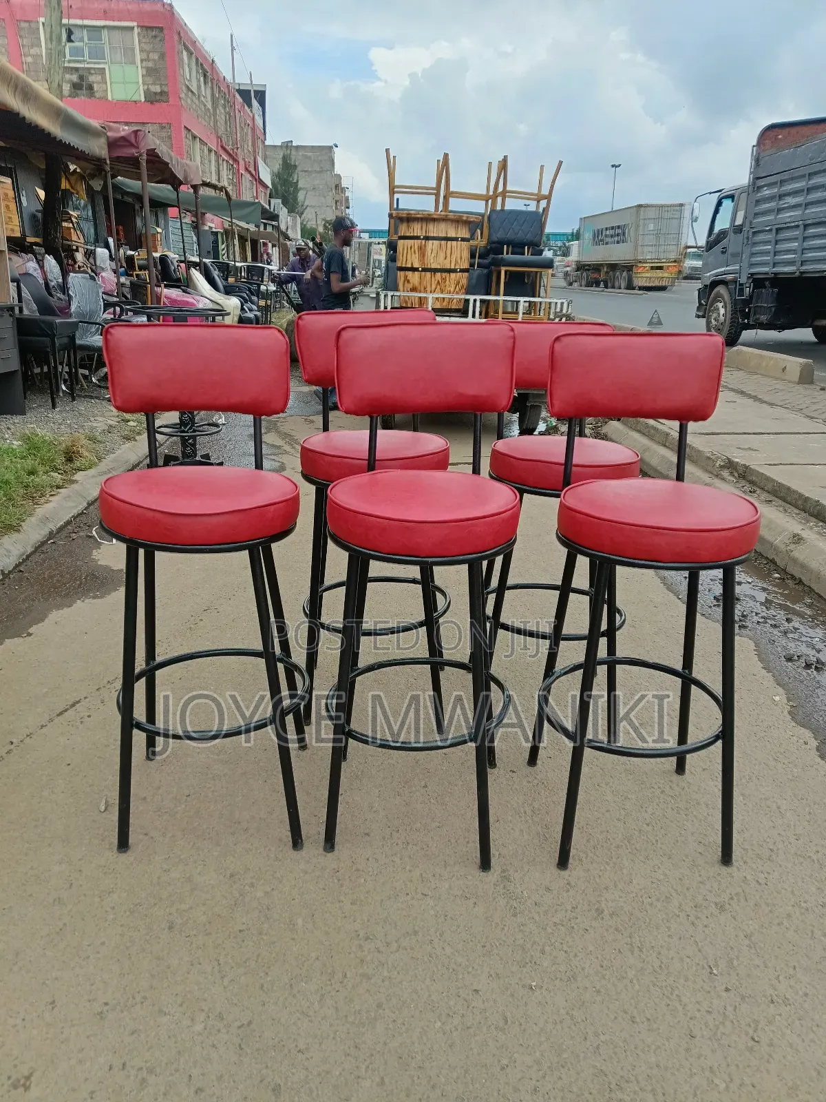 Bar Stools/ Counter Stools With Black Coated Frame 