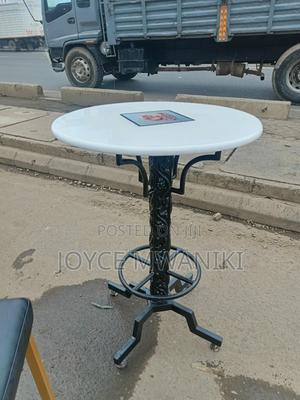 High Bar Table, White With Branding - main view