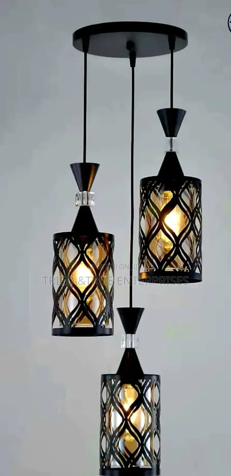 Modern Black Metal 3 in 1 Pendant Light As9m
