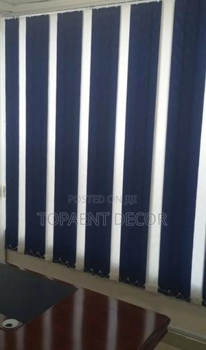 Nevy And White Vertical Window Fashioned Blinds - main view