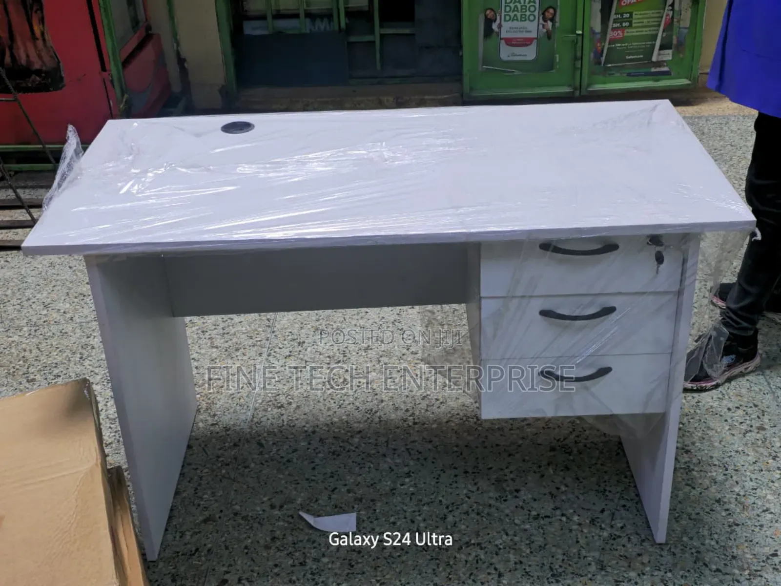 1m Office Desk Fitted With Three Drawers Fitted With Locks