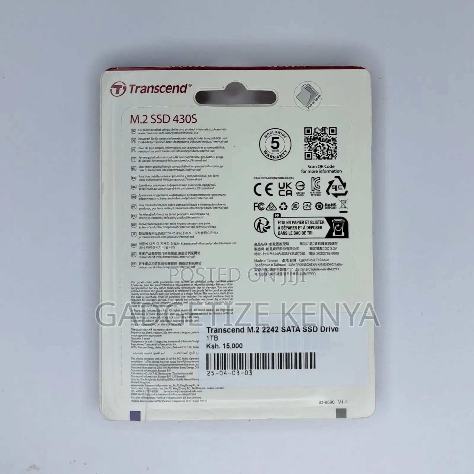 1tb Transcend M.2 2242 Sata SSD Drive