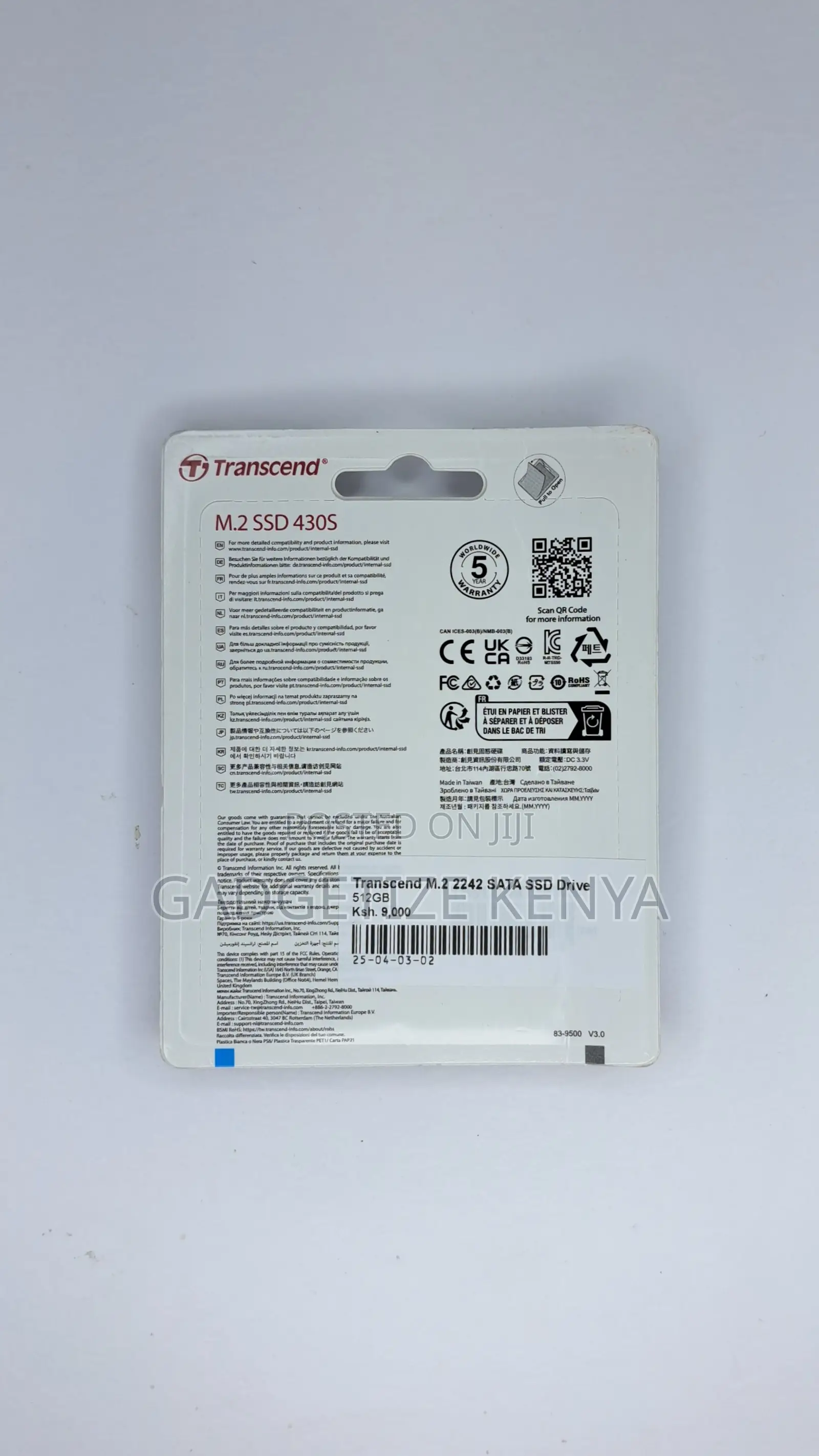 512gb Transcend M.2 2242 Sata SSD Drive