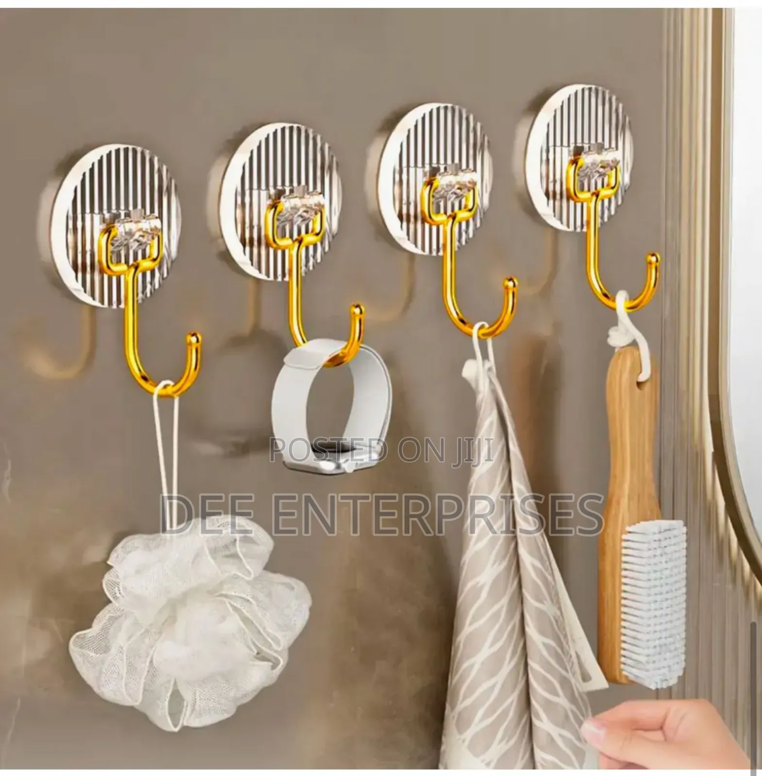 Set of 5 Golden Acrylic Hooks