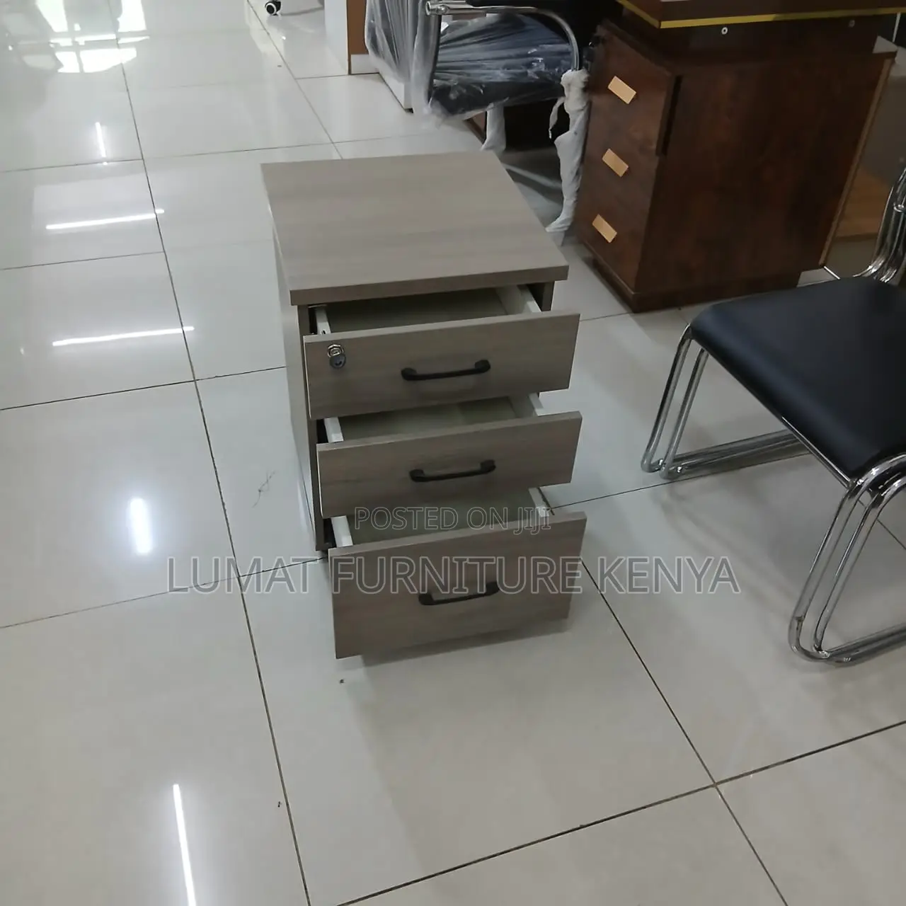 Movable Pedestal 3 Drawer Modern Storage