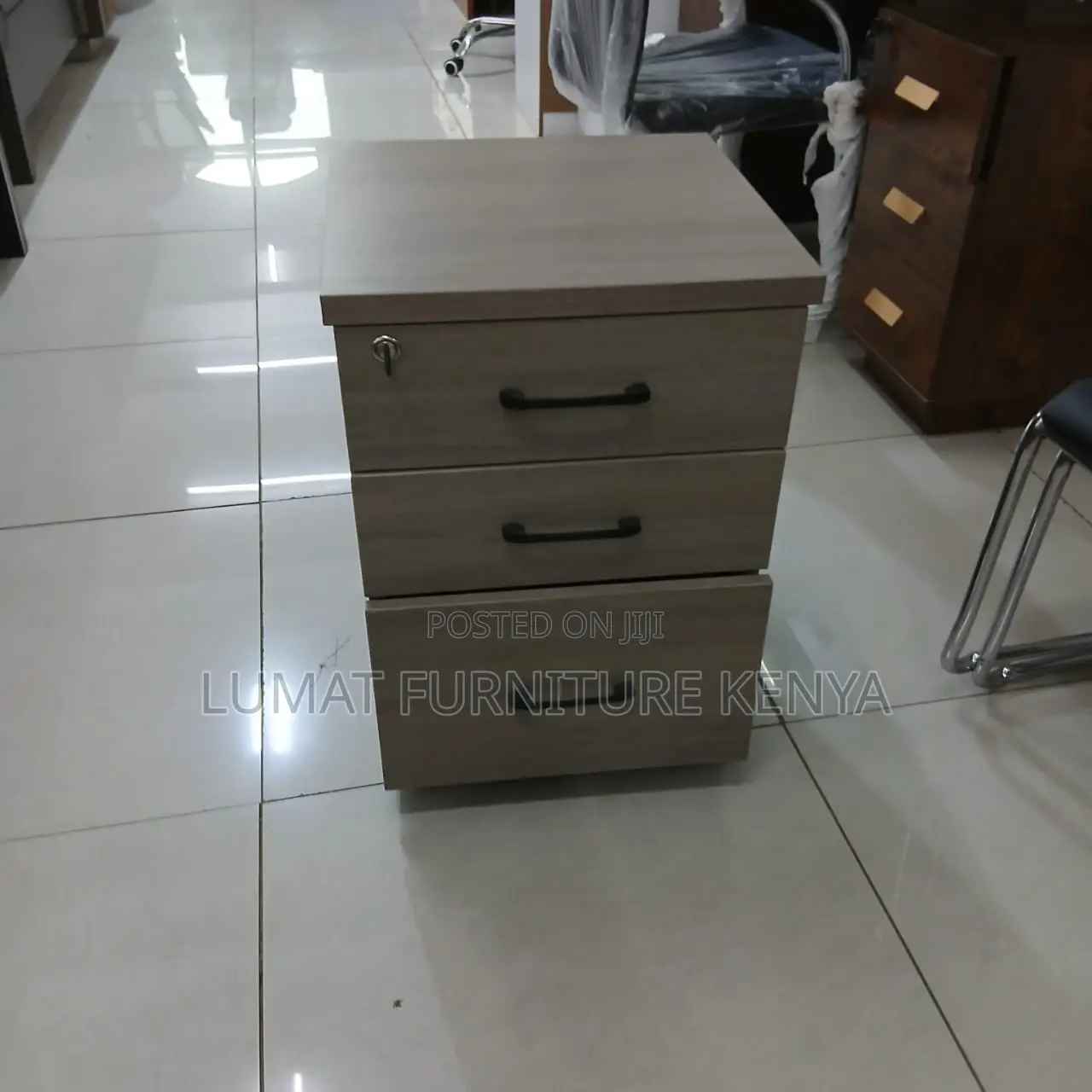 Movable Pedestal 3 Drawer Modern Storage
