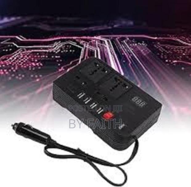 Black Smart Display, Portable Car Inverter Dc 12v to Ac 220v