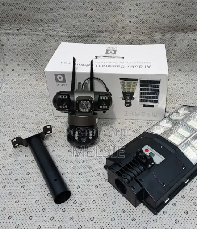 Ai Solar Camera + Lighting Solar Light V380 Pro 450w Watts Two-in-One