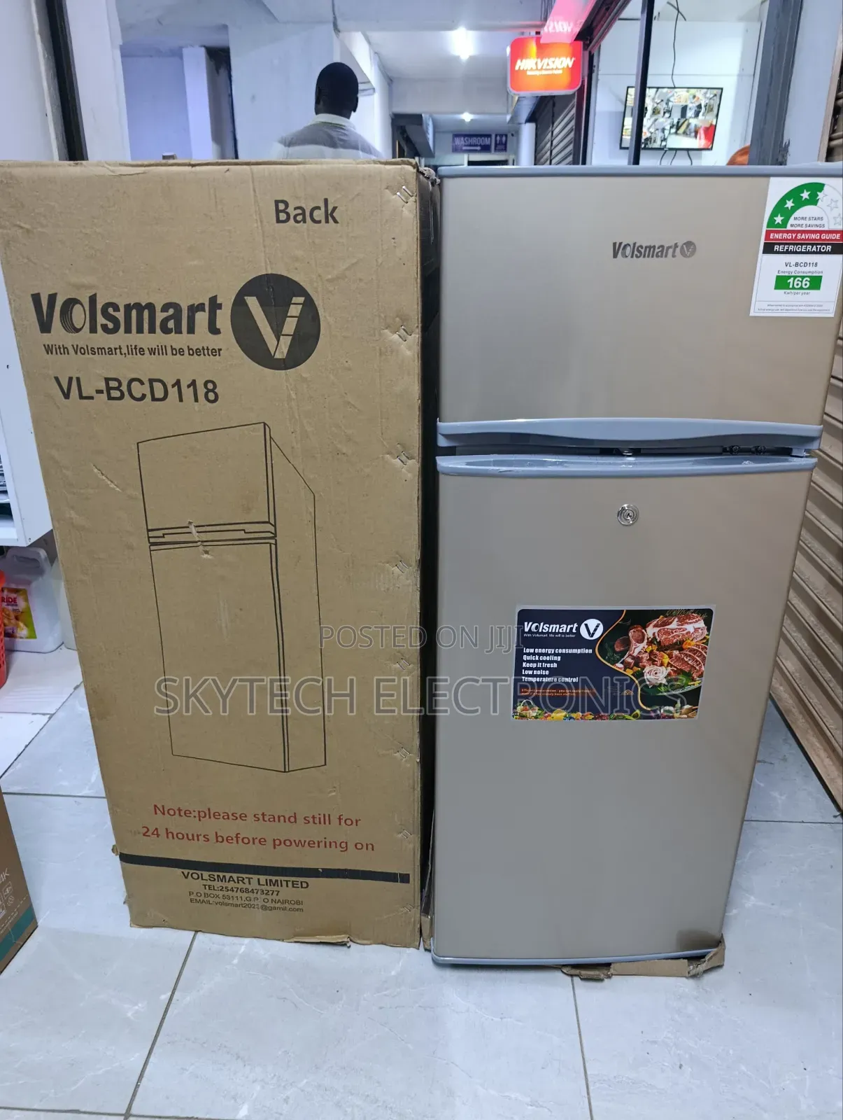 Volsmart Fridge Vl-Bcd118 Double Door 118 Litres
