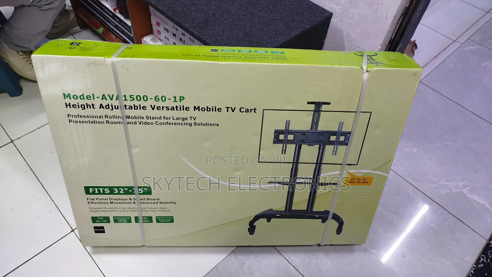 Height Adjustable Versatile Mobile Tv Trolley Cart