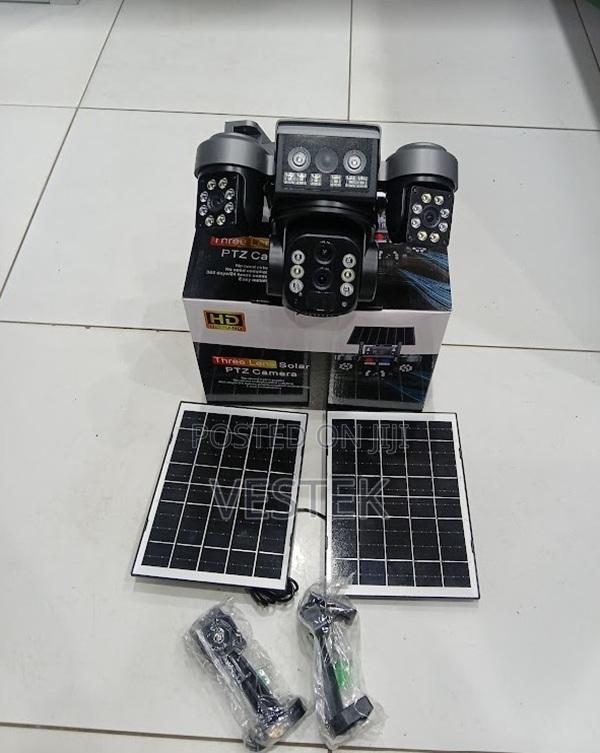 V380 Pro 4g 6mp 3 Lens Dual Solar Panel 10x Solar CCTV Network Camera