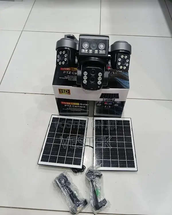 V380 Pro 4g 6mp 3 Lens Dual Solar Panel 10x Solar CCTV Network Camera