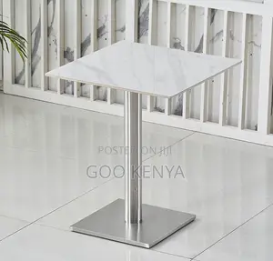 Home Table; Small Space-Saving Kitchen Table With Marble Top