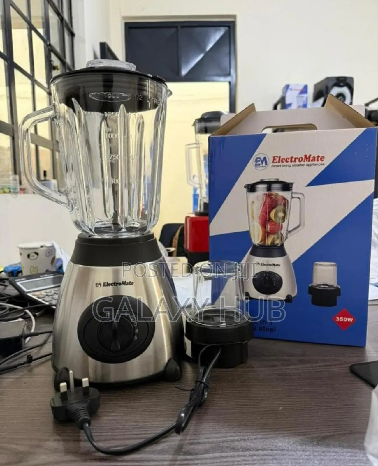 Electromate Powerful 2 In 1 Blender With Glass Jar - 1.5l