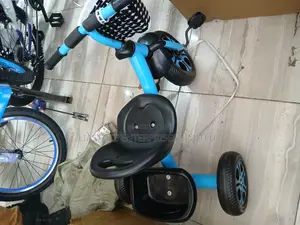 Toddler Pedal Tricycle With Basket – Sturdy Blue Kids Ride-on Bike