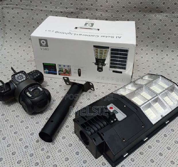 V380 Pro Dual Lens Ai Solar Camera + Lighting 2-in-1 Ai Smart