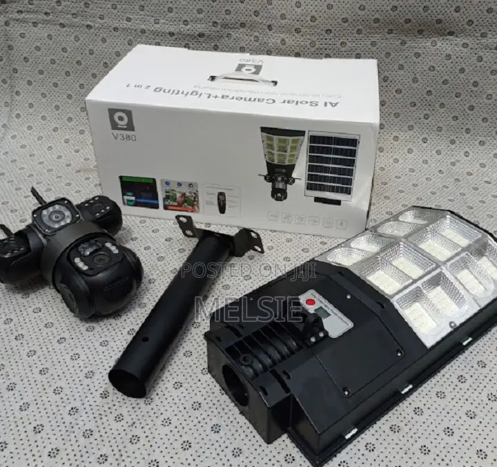 V380 Pro Dual Lens Ai Solar Camera + Lighting 2-in-1 Ai Smart