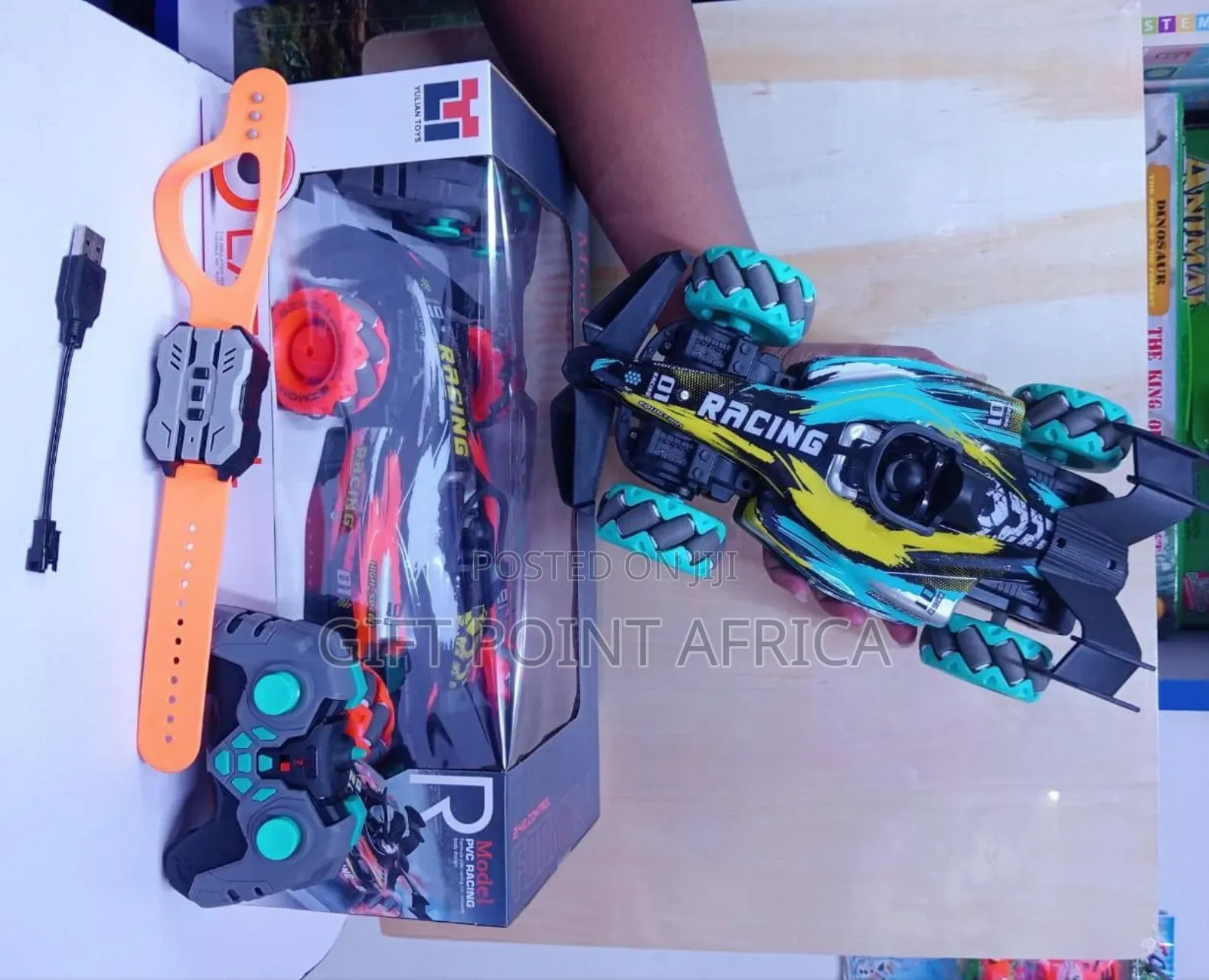 Remote Controlled Gesture Stunt Car With A Rechargeable Battery