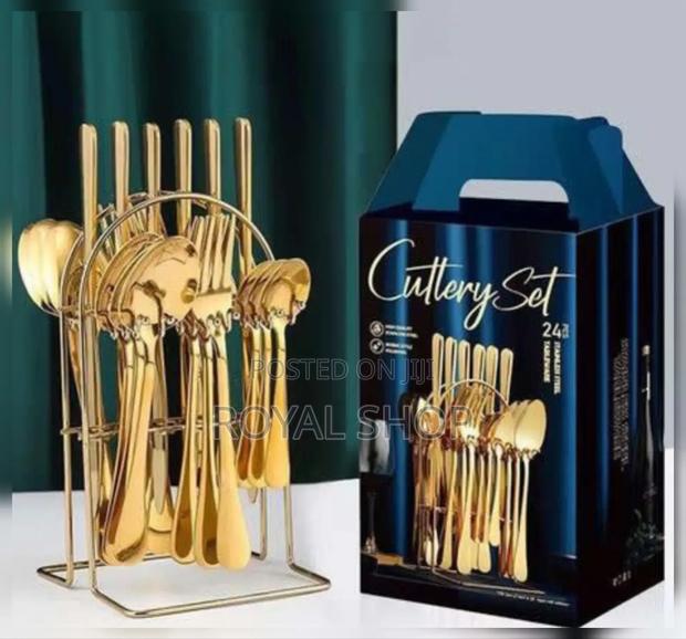 24pcs Cutlery Set Gold