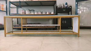 Double Shelf Glass Top Tv Stand With Gold Frame