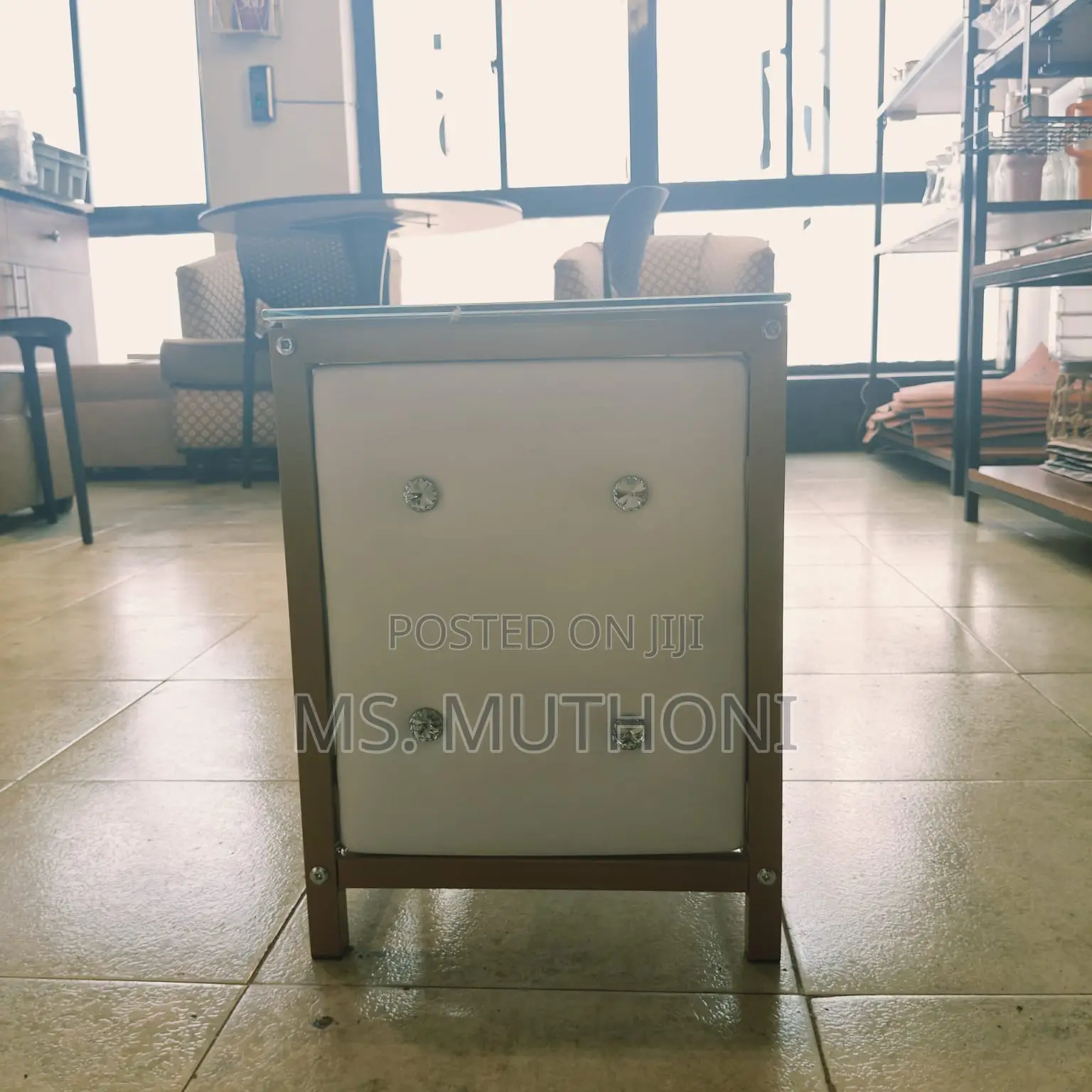 Double Shelf Glass Top Tv Stand With Gold Frame