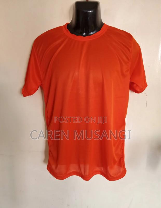 Orange Polyester Round Neck Tshirts - thumbnail 3