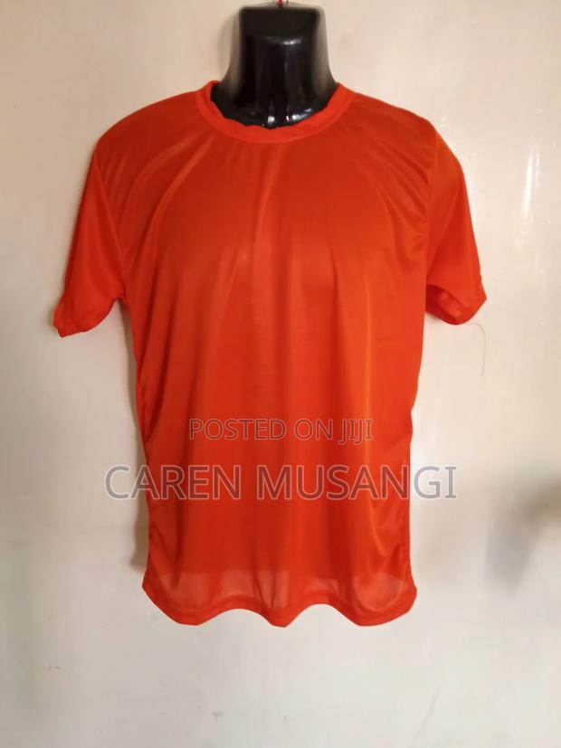 Orange Polyester Round Neck Tshirts - thumbnail 4