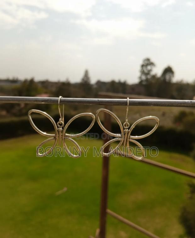 Handcrafted Brass Butterfly Earrings  - main view