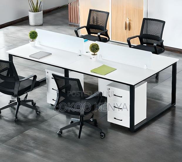 Workstation; 4 Way Custom Made Modular Staff Working Station