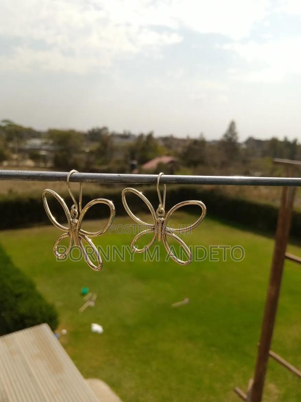 Handcrafted Brass Butterfly Earrings  - thumbnail 2
