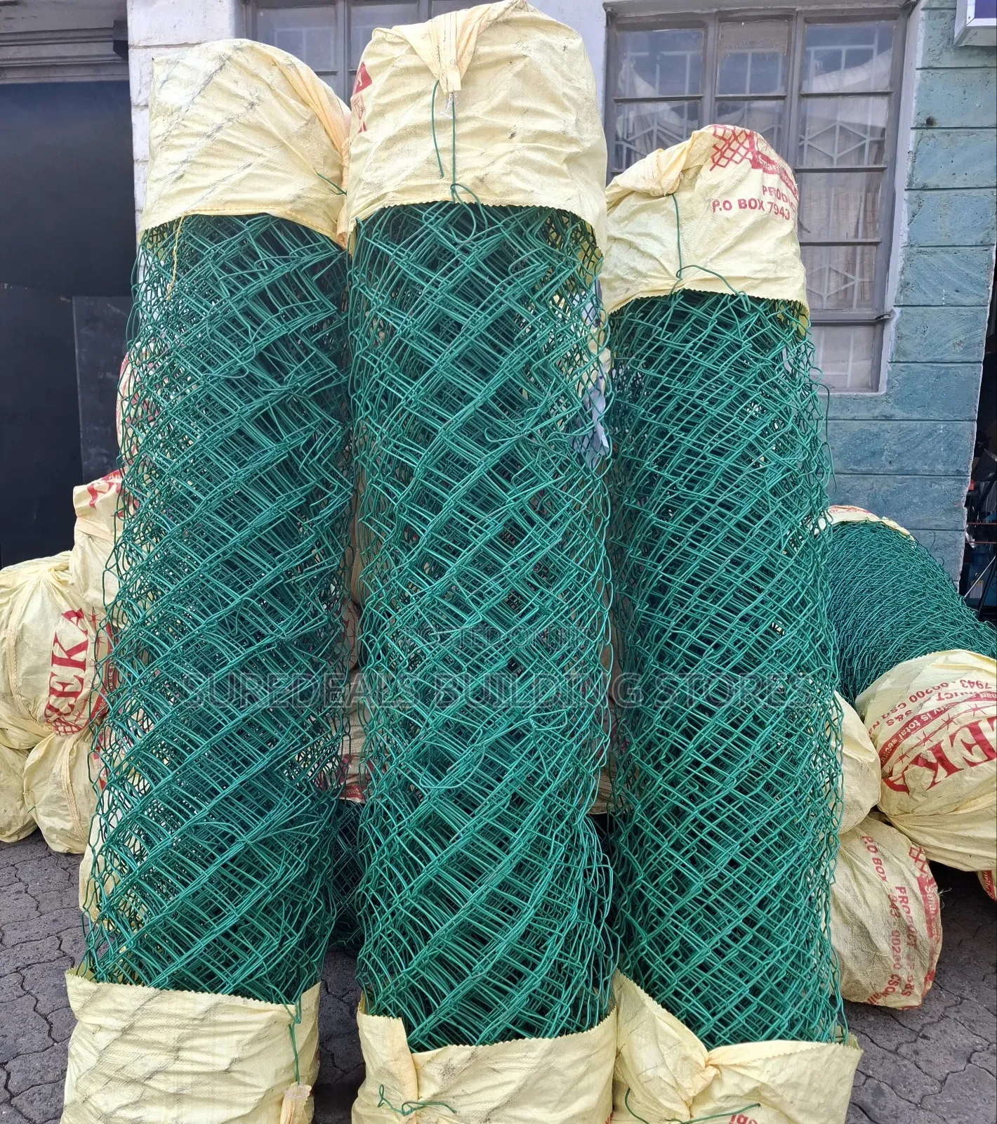 6ft Green PVC-Coated Chain-Link Fencing.