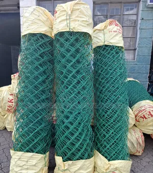 6ft Green PVC-Coated Chain-Link Fencing.
