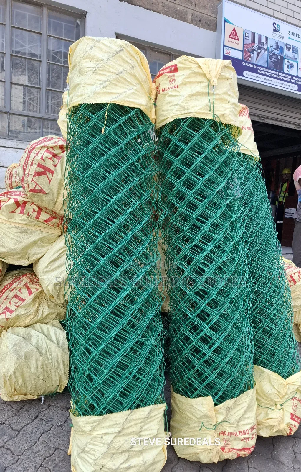 6ft Green PVC-Coated Chain-Link Fencing.