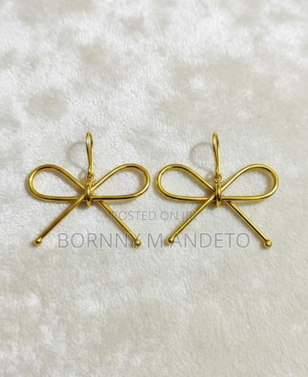 Handcrafted Brass Bow Earrings - main view