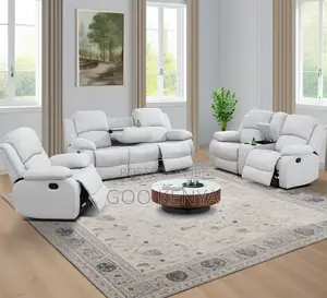 Home Sofa Set; Modern Sectional Sofa With Reclining Leather Chairs