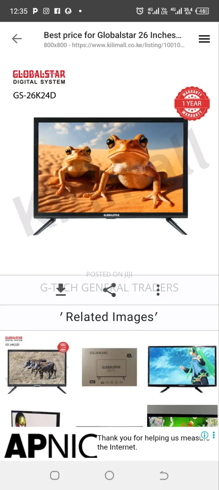 Globalstar 26inch Free To Air Led Digital Tv