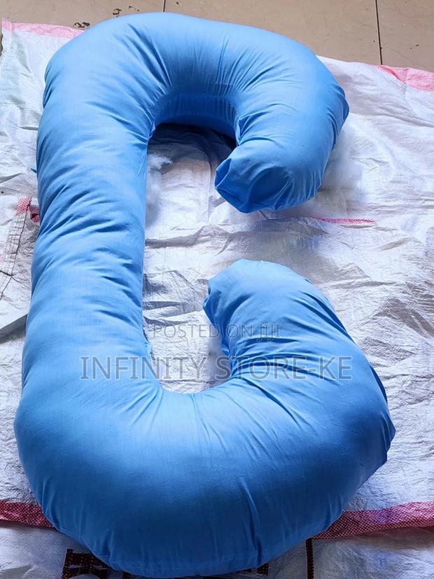 Pregnancy Pillow C Shape Maternity Pillow in Grey /Blue - main view