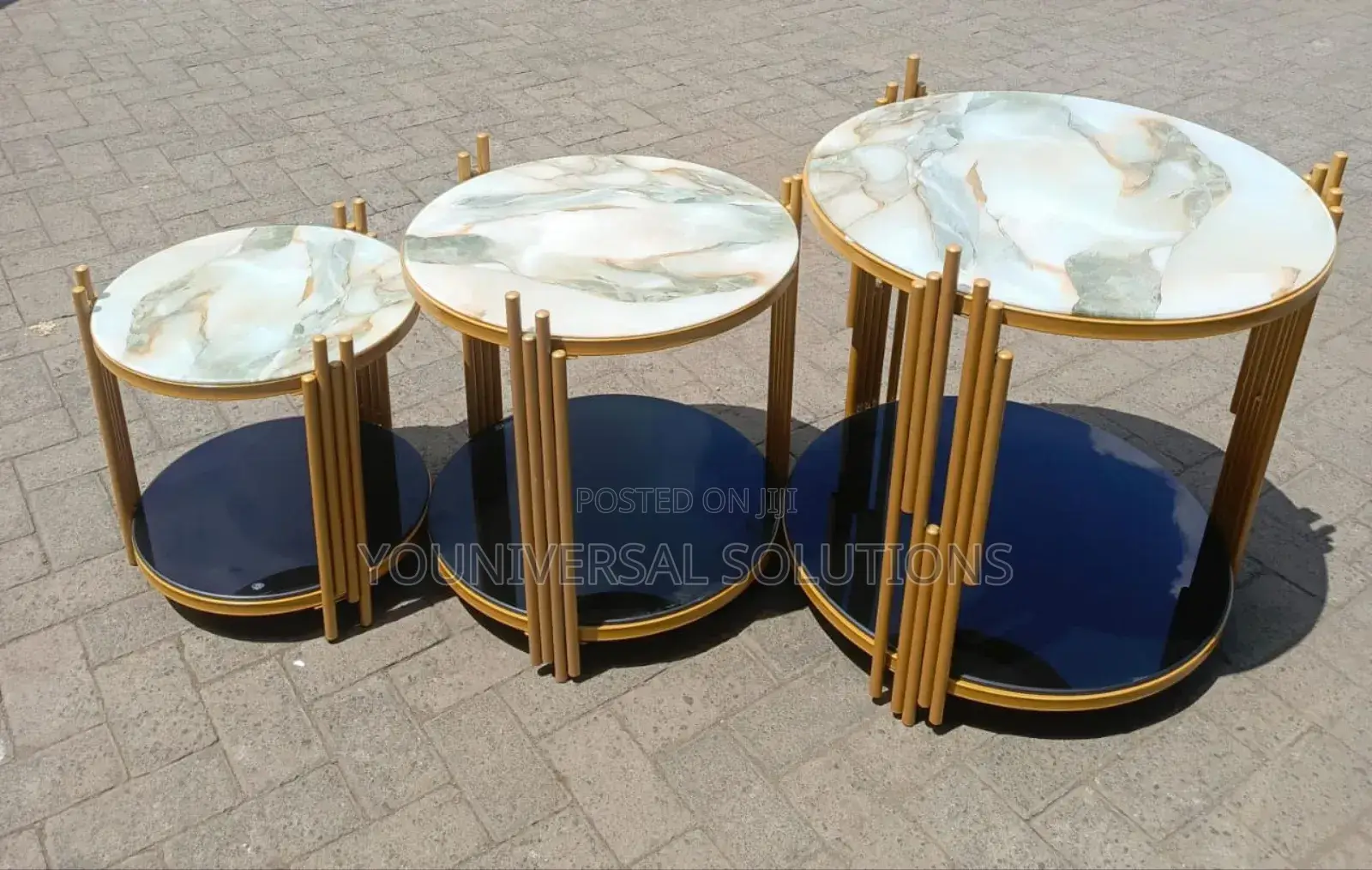 3 in 1 Executive Pure Marble Table