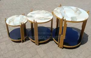 3 in 1 Executive Pure Marble Table