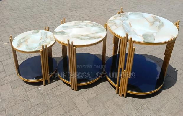 3 in 1 Executive Pure Marble Table