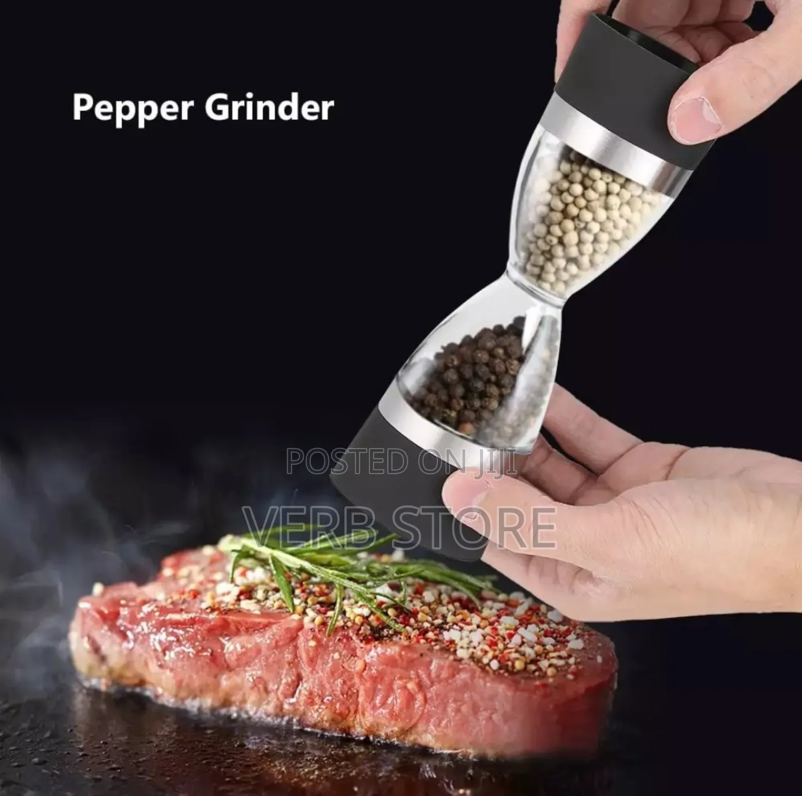Manually Adjustable Thickness, Hour Glass 2 In1 Dual Salt Pepper Mills