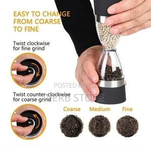 Manually Adjustable Thickness, Hour Glass 2 In1 Dual Salt Pepper Mills